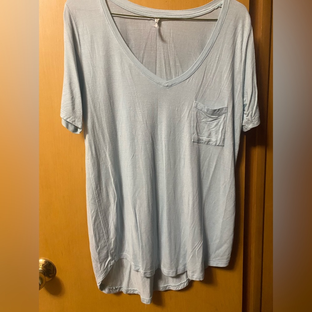 Pale baby blue very soft oversized tee